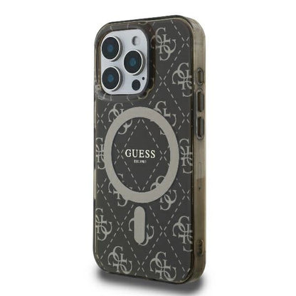 Guess IML 4G Background MagSafe iPhone 16 Pro Case - Brown_1