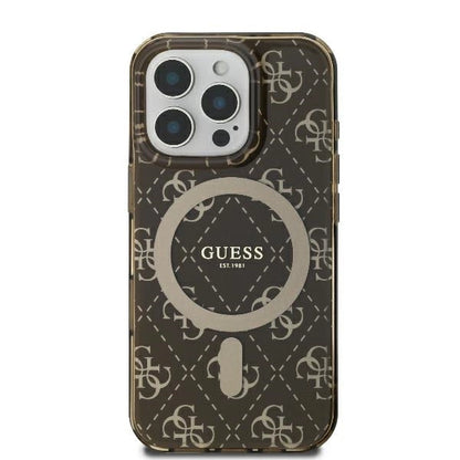 Guess IML 4G Background MagSafe iPhone 16 Pro Case - Brown_2