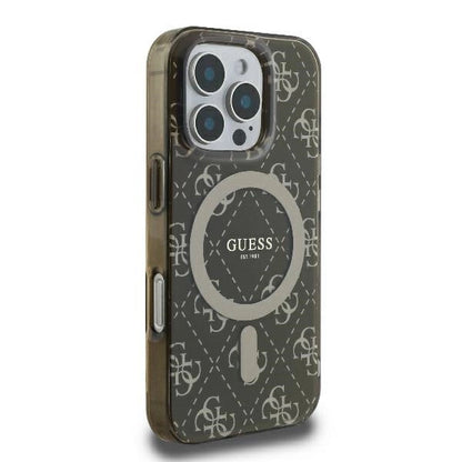 Guess IML 4G Background MagSafe iPhone 16 Pro Case - Brown_3