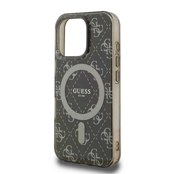 Guess IML 4G Background MagSafe iPhone 16 Pro Case - Brown_5