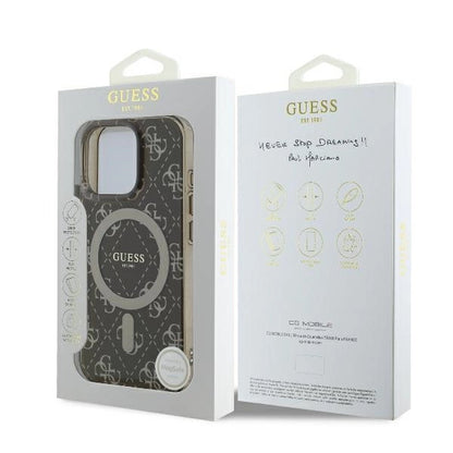 Guess IML 4G Background MagSafe iPhone 16 Pro Case - Brown_7