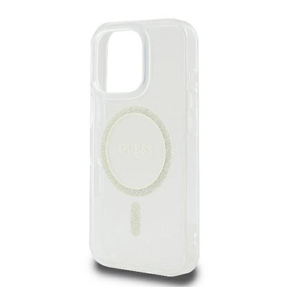 Guess GUHMP16LHFGERET iPhone 16 Pro 6.3" przeźroczysty/transparent hardcase IML Glitter Circle MagSafe_5