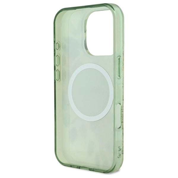 Guess IML Flower &amp; Tonal Circle MagSafe case for iPhone 16 Pro - green_5