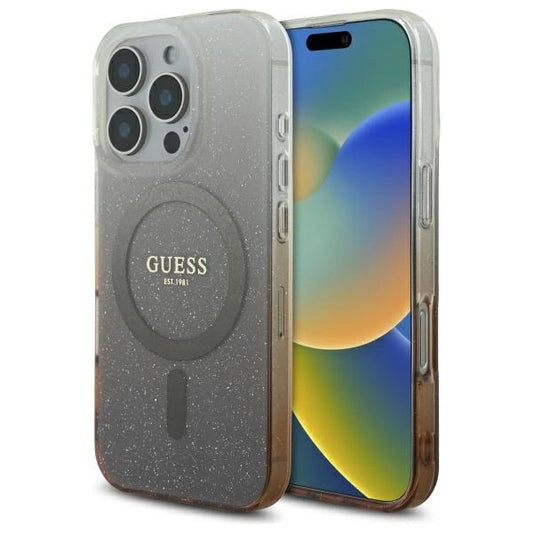 Guess IML Glitter Gradient MagSafe iPhone 16 Pro Case - Brown_0