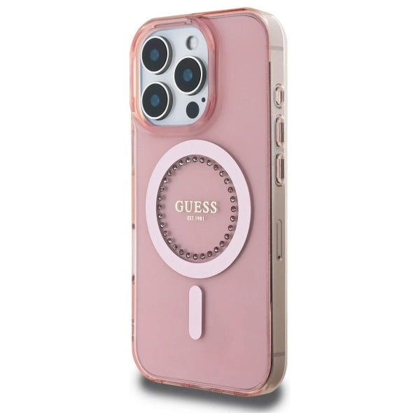Guess IML Rhinestones MagSafe iPhone 16 Pro Case - Pink_1