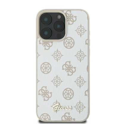 Guess Peony Script Logo MagSafe iPhone 16 Pro Case - White_2