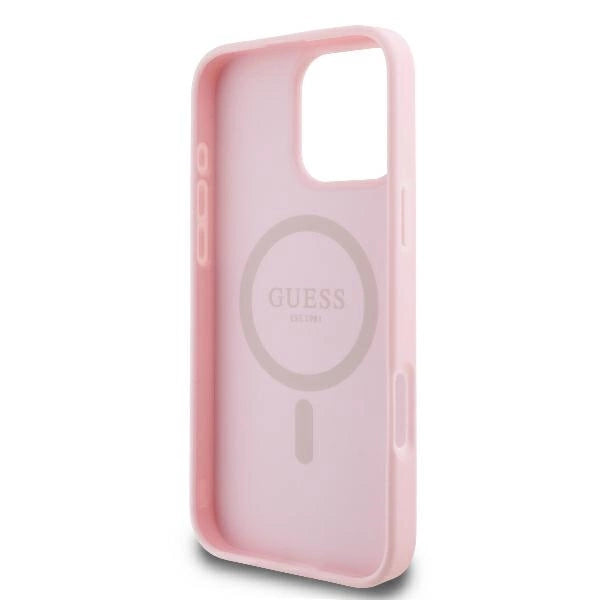 Guess Peony Script Logo MagSafe iPhone 16 Pro Case - Pink_6