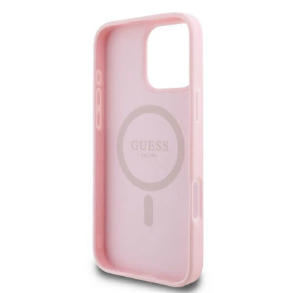 Guess Peony Script Logo MagSafe iPhone 16 Pro Case - Pink_6