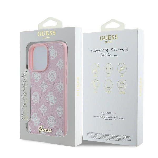 Guess Peony Script Logo MagSafe iPhone 16 Pro Case - Pink_7