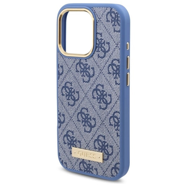 Guess 4G Logo Plate MagSafe Case for iPhone 16 Pro - Blue_5