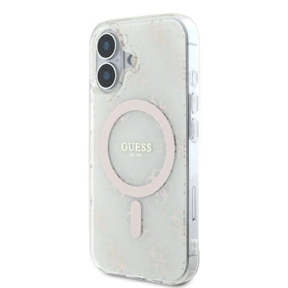 Guess IML 4G Background MagSafe Case for iPhone 16 Plus - White_1