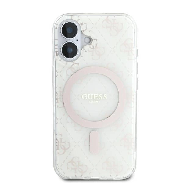 Guess IML 4G Background MagSafe Case for iPhone 16 Plus - White_2