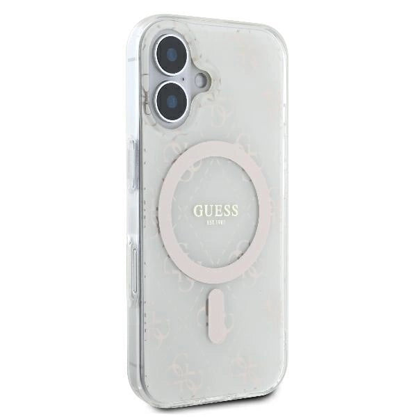 Guess IML 4G Background MagSafe Case for iPhone 16 Plus - White_3