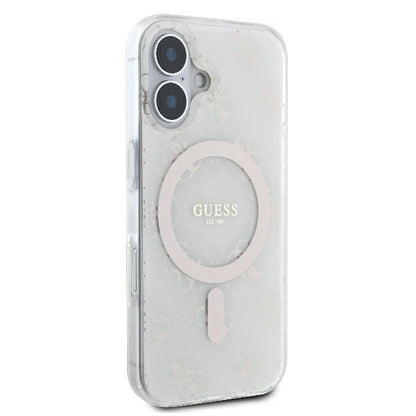 Guess IML 4G Background MagSafe Case for iPhone 16 Plus - White_3
