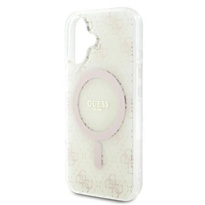 Guess IML 4G Background MagSafe Case for iPhone 16 Plus - White_5