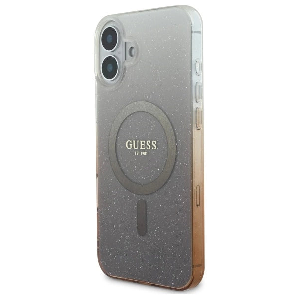 Guess IML Glitter Gradient MagSafe Case for iPhone 16 Plus - Brown_1