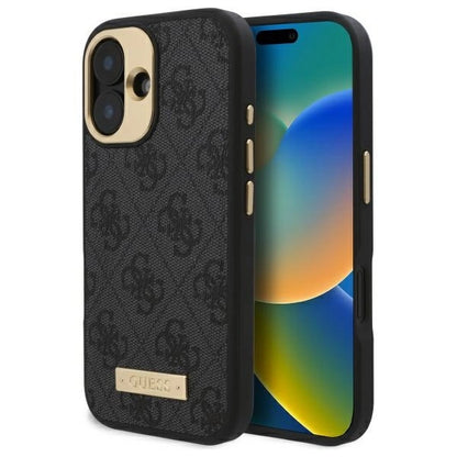 Guess 4G Logo Plate MagSafe Case for iPhone 16 Plus - Black_0