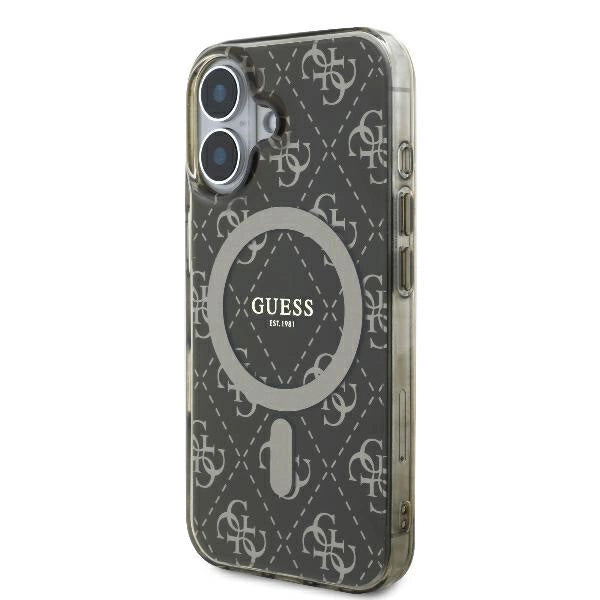 Guess IML 4G Background MagSafe iPhone 16 Case - Brown_1
