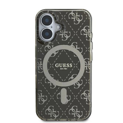 Guess IML 4G Background MagSafe iPhone 16 Case - Brown_2