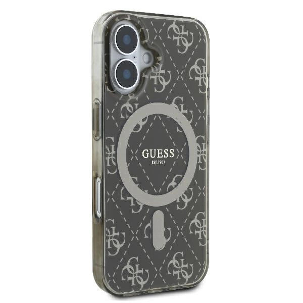 Guess IML 4G Background MagSafe iPhone 16 Case - Brown_3