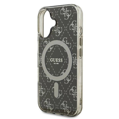 Guess IML 4G Background MagSafe iPhone 16 Case - Brown_5