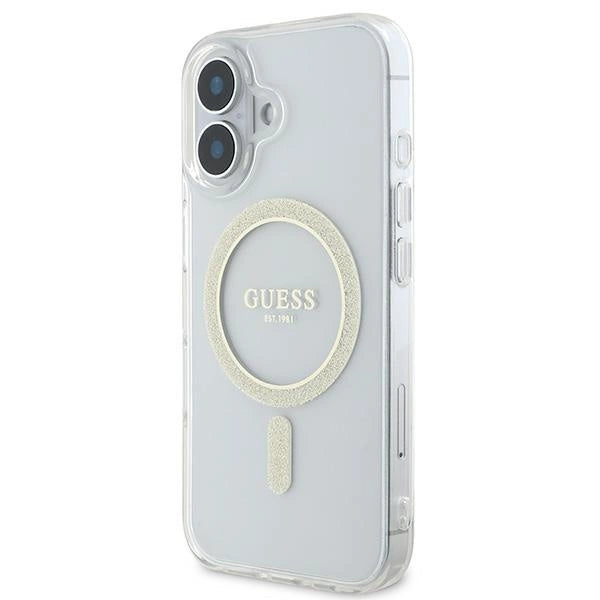 Guess IML Glitter Circle MagSafe iPhone 16 Case - Clear_1
