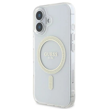 Guess IML Glitter Circle MagSafe iPhone 16 Case - Clear_1