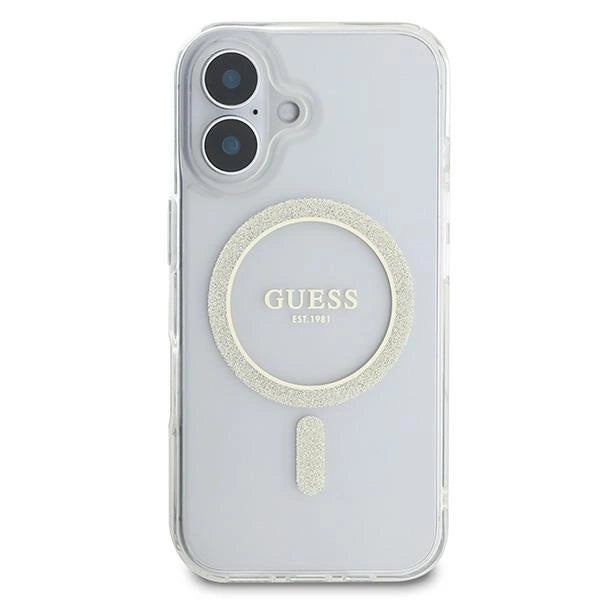 Guess IML Glitter Circle MagSafe iPhone 16 Case - Clear_2