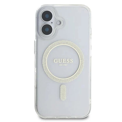 Guess IML Glitter Circle MagSafe iPhone 16 Case - Clear_2