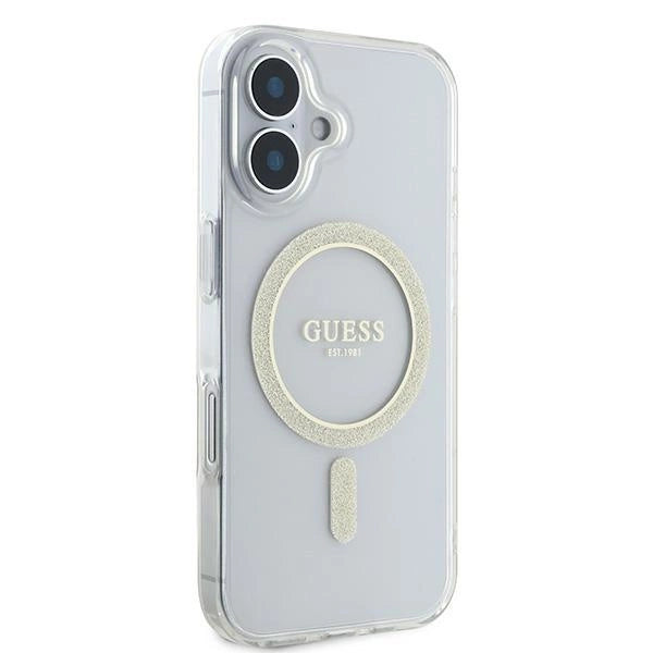 Guess IML Glitter Circle MagSafe iPhone 16 Case - Clear_3