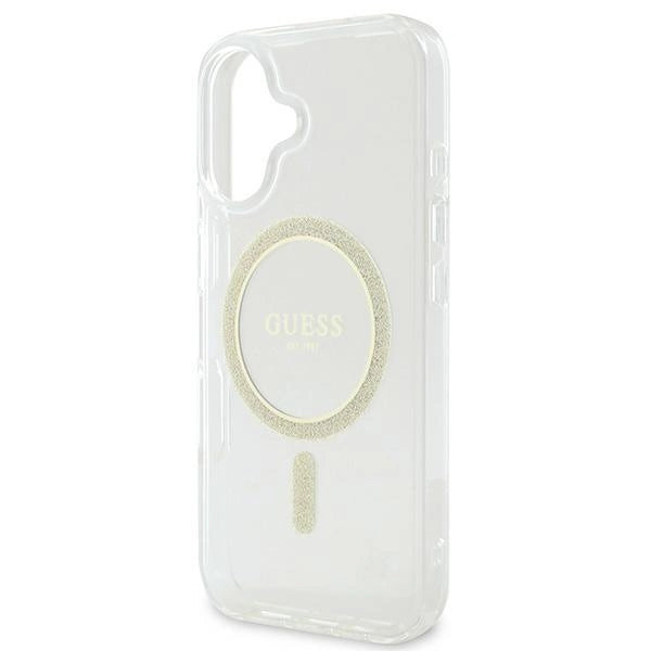 Guess IML Glitter Circle MagSafe iPhone 16 Case - Clear_5