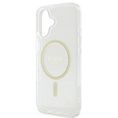 Guess IML Glitter Circle MagSafe iPhone 16 Case - Clear_5