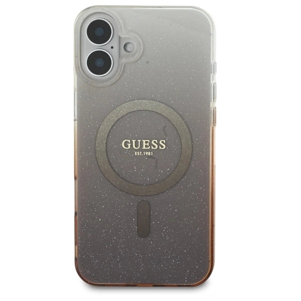 Guess IML Glitter Gradient MagSafe iPhone 16 Case - Brown_2