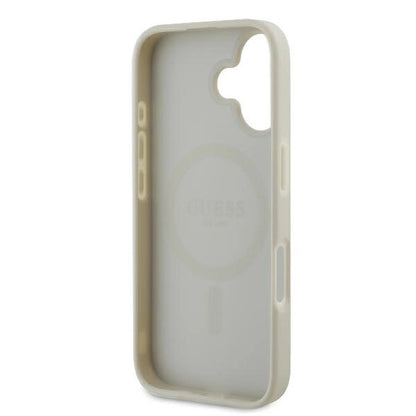 Guess Peony Script Logo MagSafe iPhone 16 Case - White_6