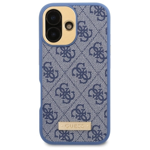 Guess 4G Logo Plate MagSafe iPhone 16 Case - Blue_2