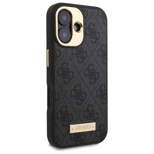 Guess 4G Logo Plate MagSafe iPhone 16 Case - Black_3