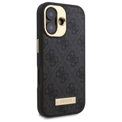 Guess 4G Logo Plate MagSafe iPhone 16 Case - Black_3
