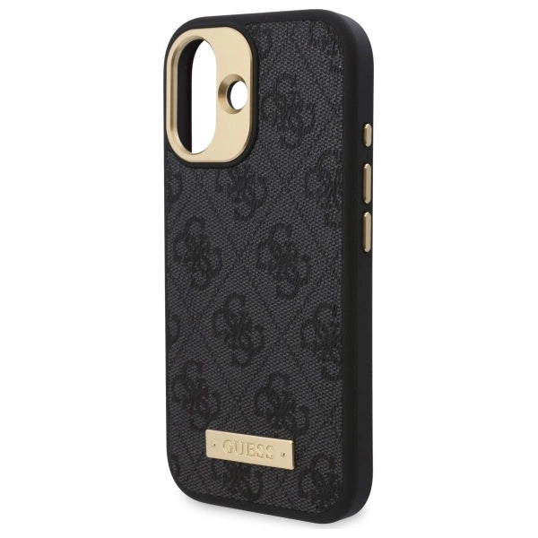 Guess 4G Logo Plate MagSafe iPhone 16 Case - Black_5