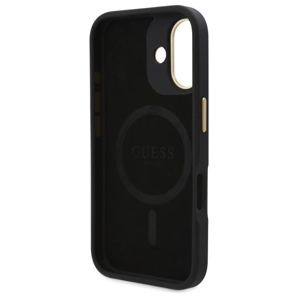 Guess 4G Logo Plate MagSafe iPhone 16 Case - Black_6