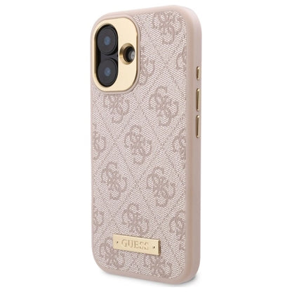 Guess 4G Logo Plate MagSafe iPhone 16 Case - Pink_1