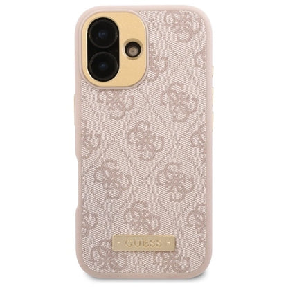 Guess 4G Logo Plate MagSafe iPhone 16 Case - Pink_2