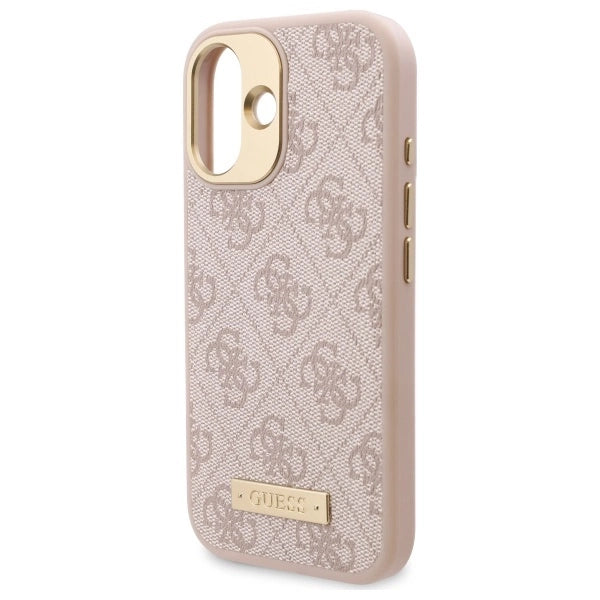 Guess 4G Logo Plate MagSafe iPhone 16 Case - Pink_5