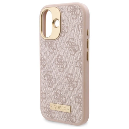 Guess 4G Logo Plate MagSafe iPhone 16 Case - Pink_5