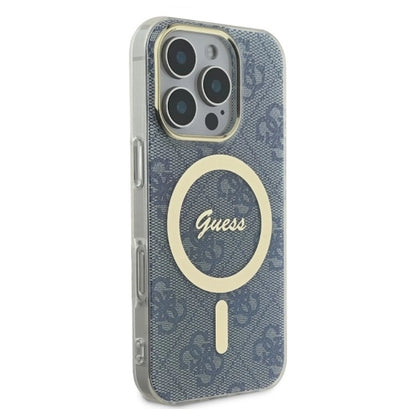 Guess IML 4G MagSafe Case for iPhone 16 Pro Max - Blue_3