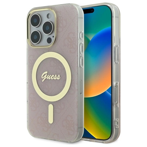 Guess IML 4G MagSafe Case for iPhone 16 Pro Max - Pink_0
