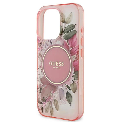 Guess IML Flower &amp; Tonal Circle MagSafe iPhone 16 Pro Max Case - Pink_5