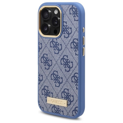 Guess 4G Logo Plate MagSafe Case for iPhone 16 Pro Max - Blue_1