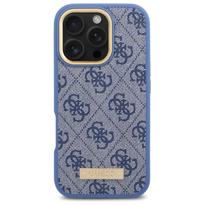Guess 4G Logo Plate MagSafe Case for iPhone 16 Pro Max - Blue_2