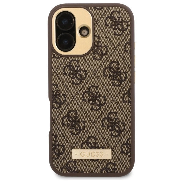 Guess 4G Logo Plate MagSafe iPhone 16 Plus Case - Brown_2