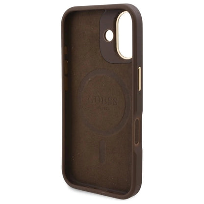 Guess 4G Logo Plate MagSafe iPhone 16 Plus Case - Brown_6